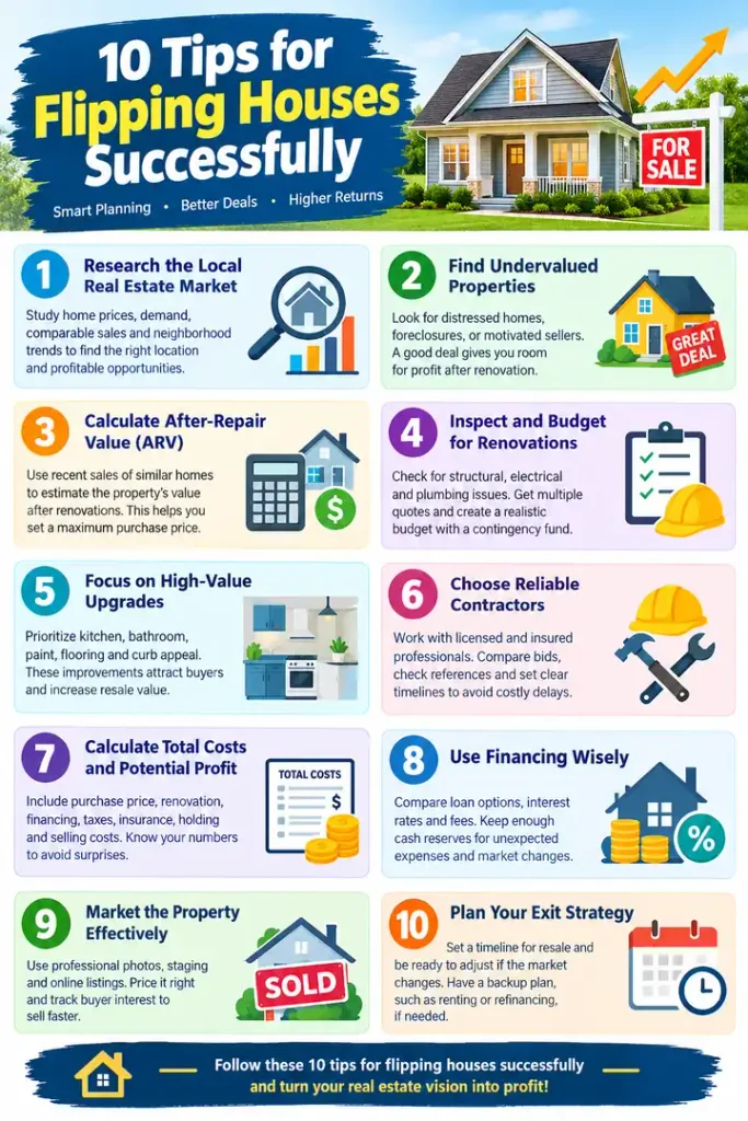 10 Tips for Flipping Houses Successfully for Real Estate Investors